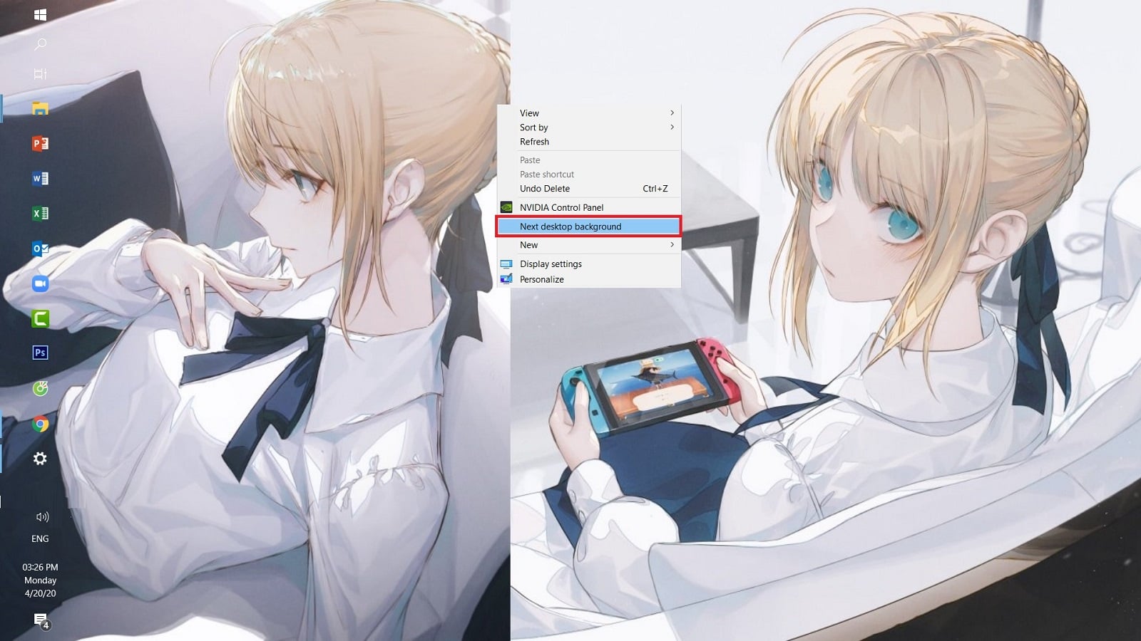 Mẹo đổi hình nền theo ý thích bằng chuột phải khi dùng giao diện nhiều hình nền trên Windows 10
