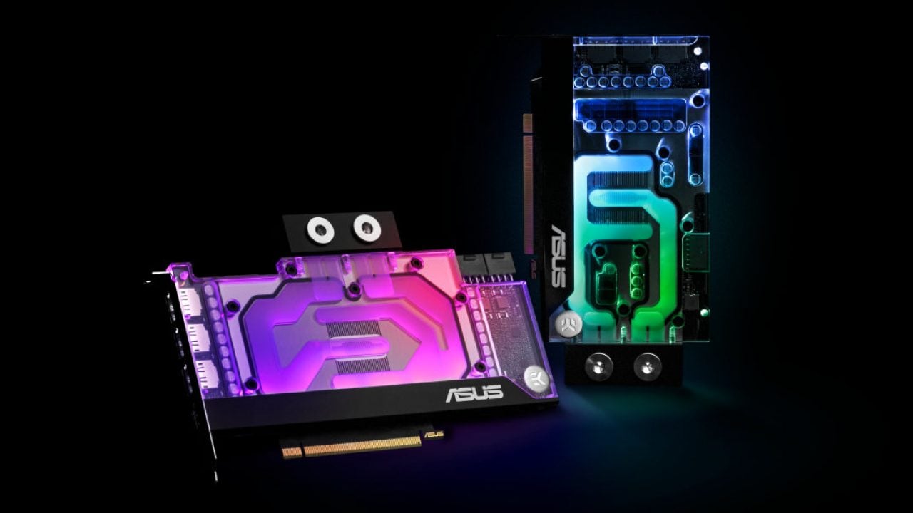 ASUS hợp tác EKWB trình làng card đồ họa NVIDIA RTX 30-series trang bị block nước cực mỏng, tích hợp D-RGB