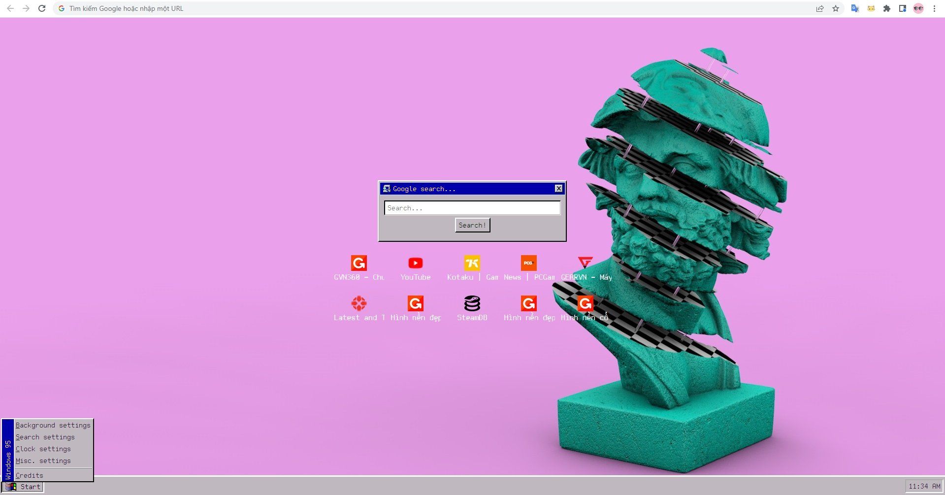 Hướng dẫn mang giao diện Windows 95 đầy hoài niệm lên Chrome