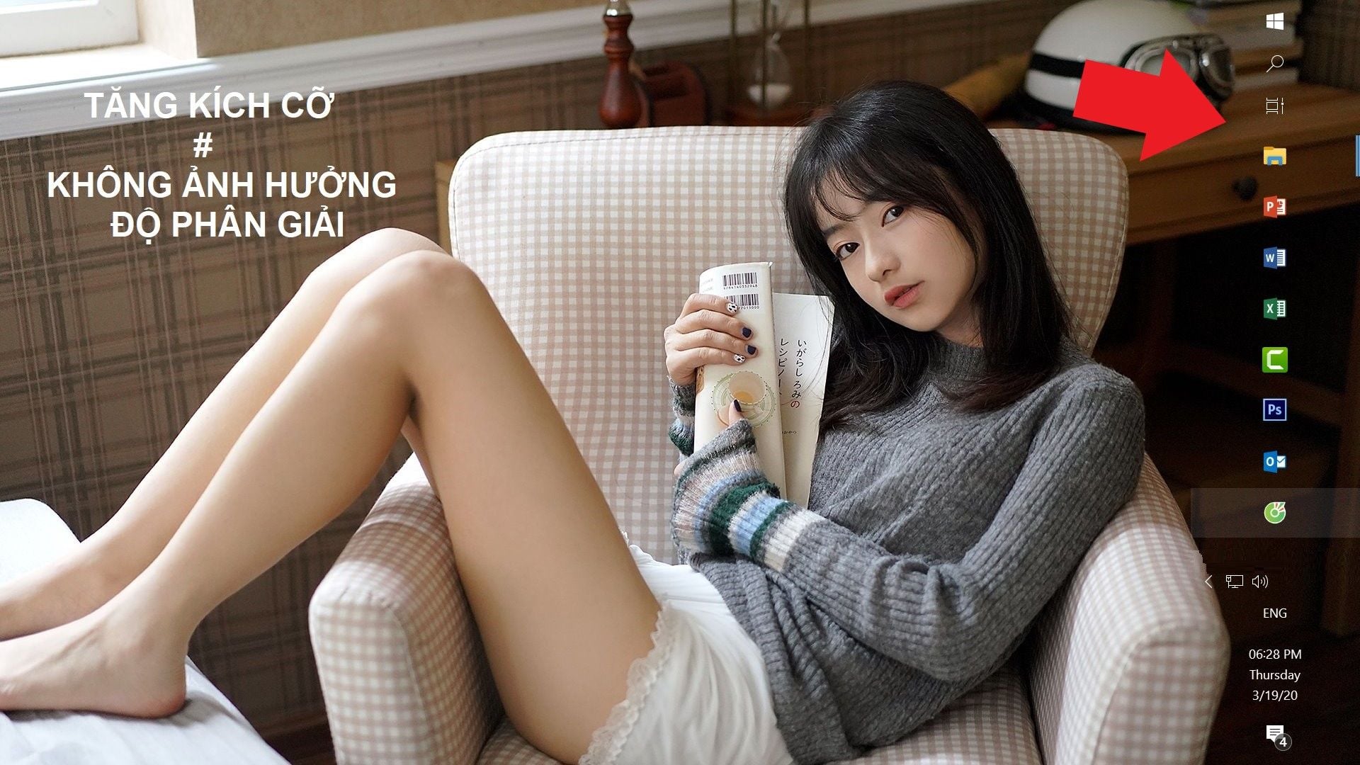 Hướng dẫn tăng kích thước của các biểu tượng trên Taskbar mà không ảnh hưởng tới độ phân giải