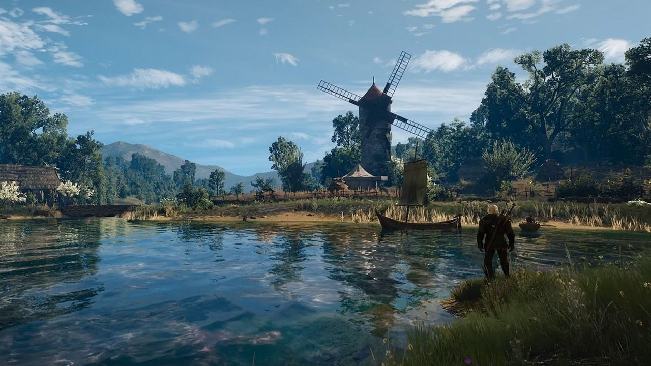 Đồ họa The Witcher 3 Next-Gen đẹp đến cỡ nào? Mời bạn xem cảnh "sói trắng bên hồ" bình yên đến lạ