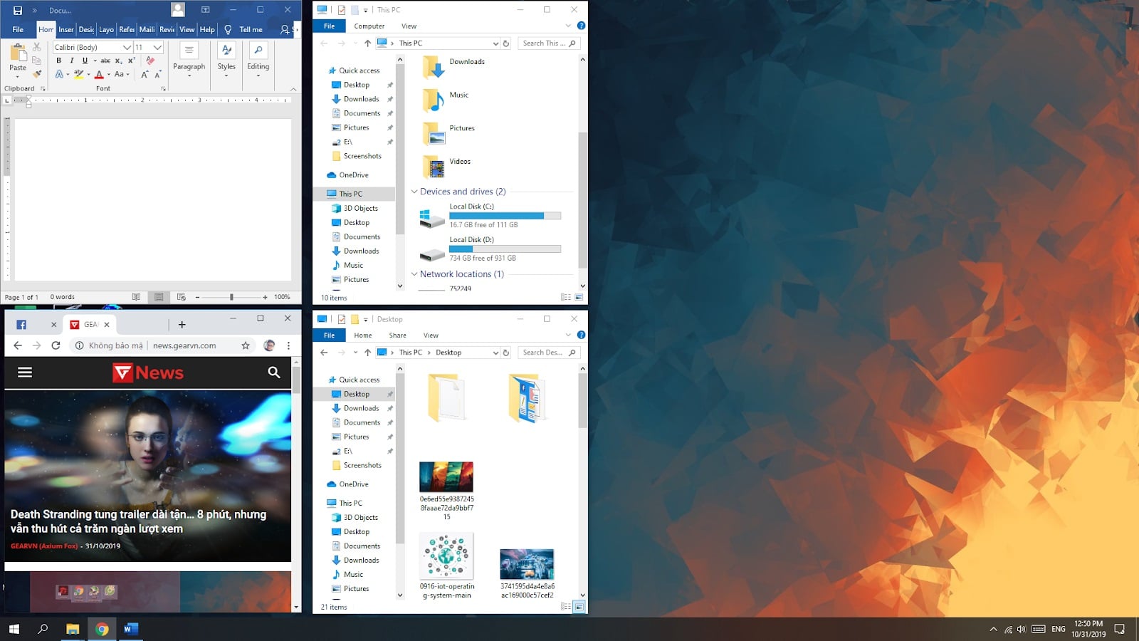 Mẹo sắp xếp “ngăn nắp” các cửa sổ trên desktop chỉ với 1 cú click chuột