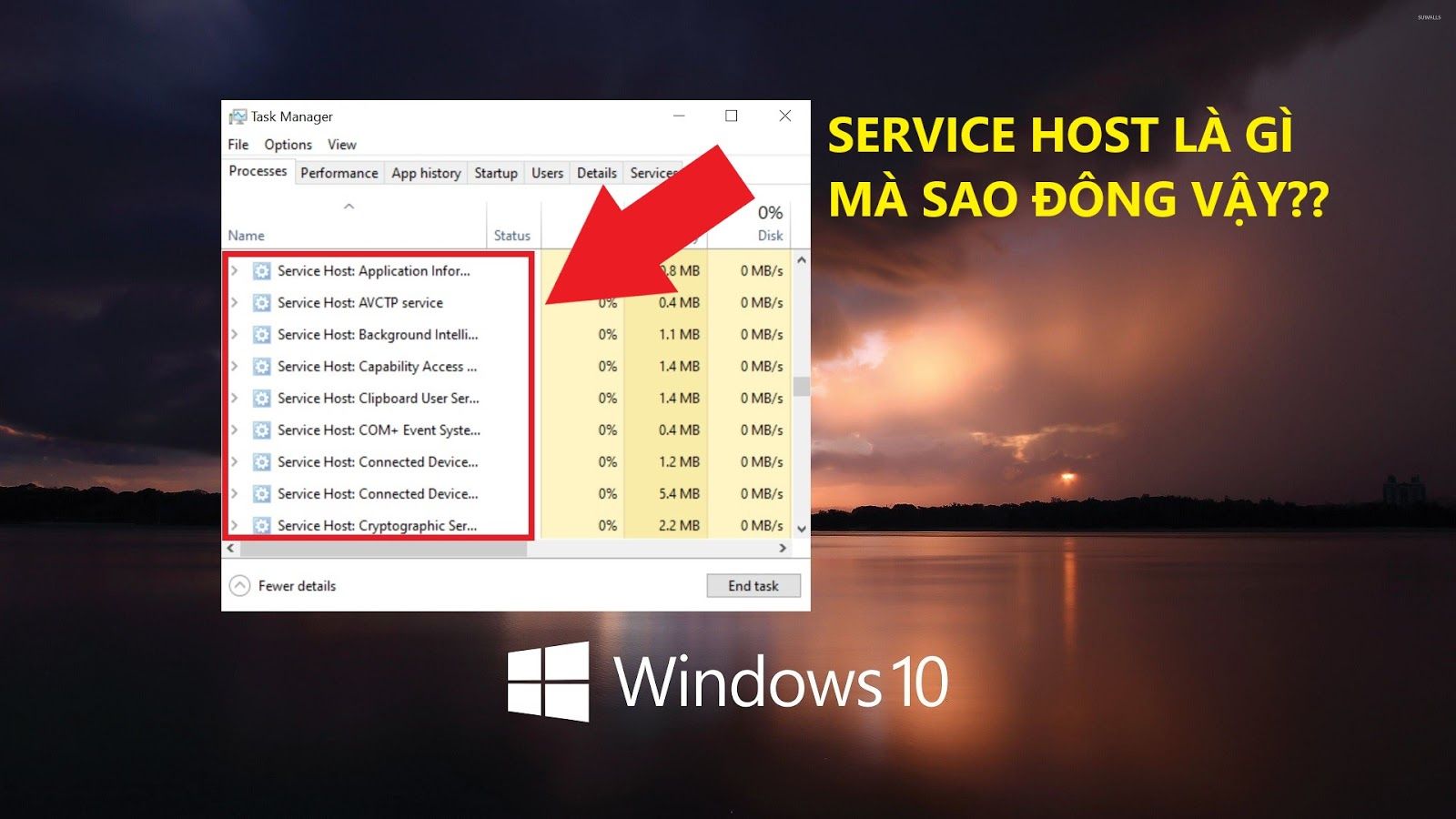 Giải đáp ý nghĩa của Service host và tại sao nó lại xuất hiện quá nhiều trong máy tính của bạn
