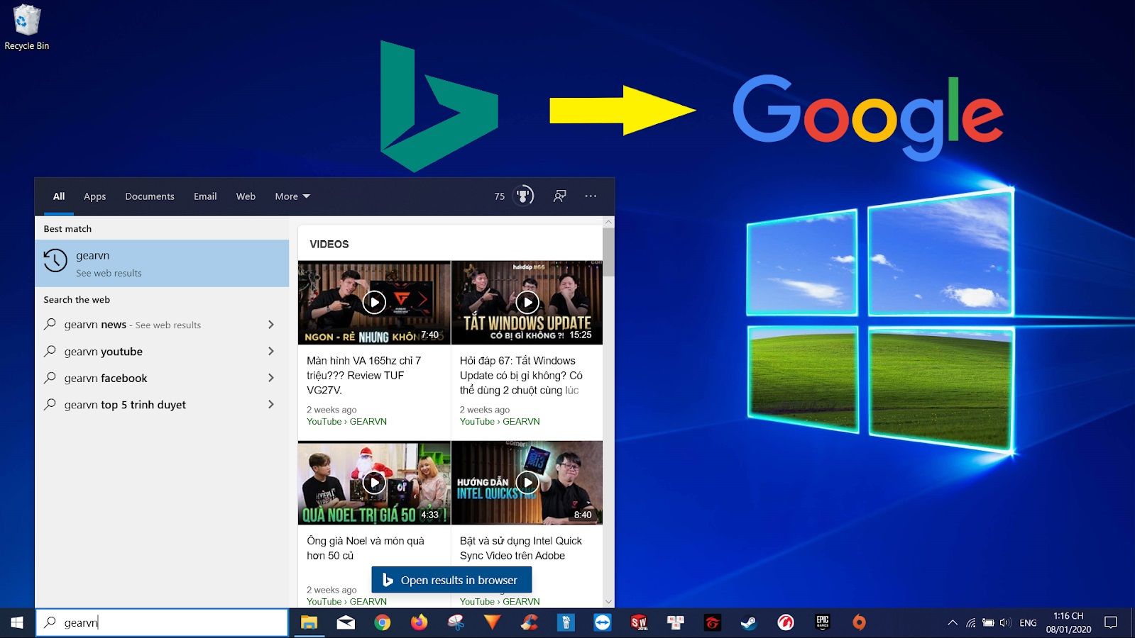 Vì Bing không hiểu bạn như Google, đây là cách đổi công cụ tìm kiếm mặc định của Windows 10
