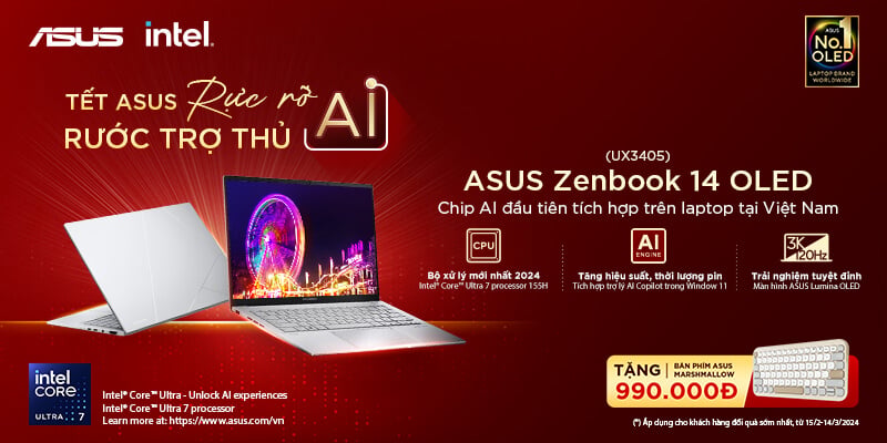 [CTKM] TẾT ASUS RỰC RỠ - RƯỚC TRỢ THỦ AI