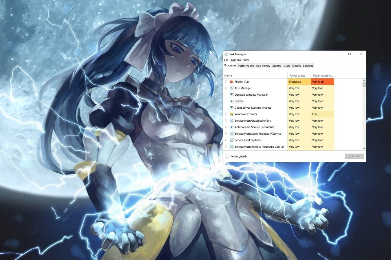 Hướng dẫn xem mức “ăn điện” của ứng dụng bằng Task Manager trên Windows 10
