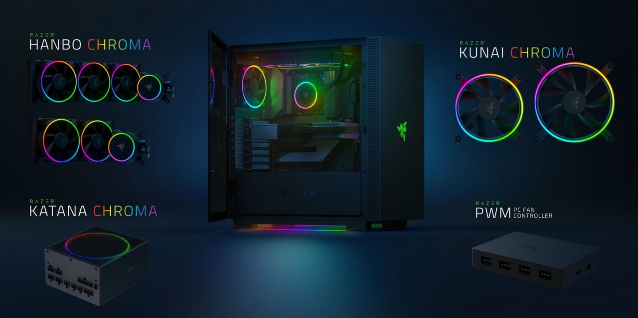 Razer ra mắt tản AIO, quạt case và nguồn PC, tất cả đều có LED RGB Chroma tuyệt đẹp