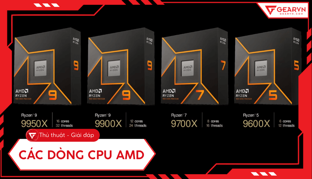 Các dòng CPU AMD: Giải thích tên gọi, cách chọn tối ưu 2026 – GEARVN.COM