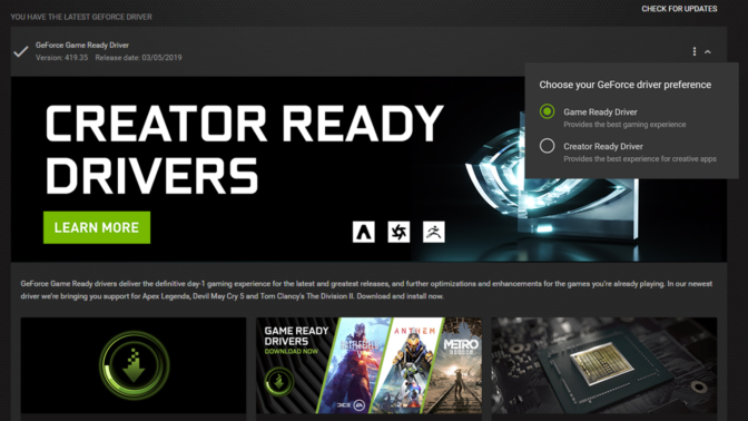 nVIDIA Creator Ready Driver - Nước đi an toàn dành hướng đến người dùng đồ họa chuyên nghiệp?