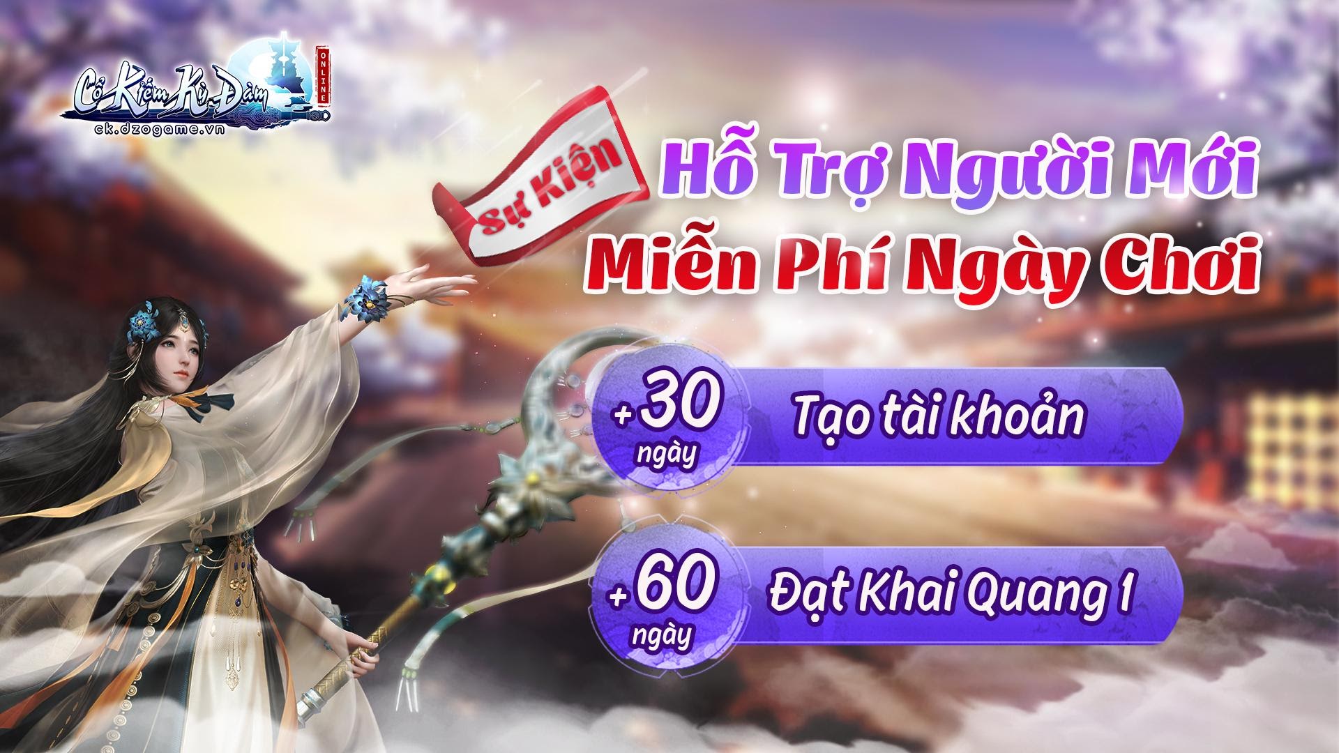 Cổ Kiếm Kỳ Đàm đang miễn phí lên đến 90 ngày, mời anh em bắt đầu hành tẩu chốn bồng lai