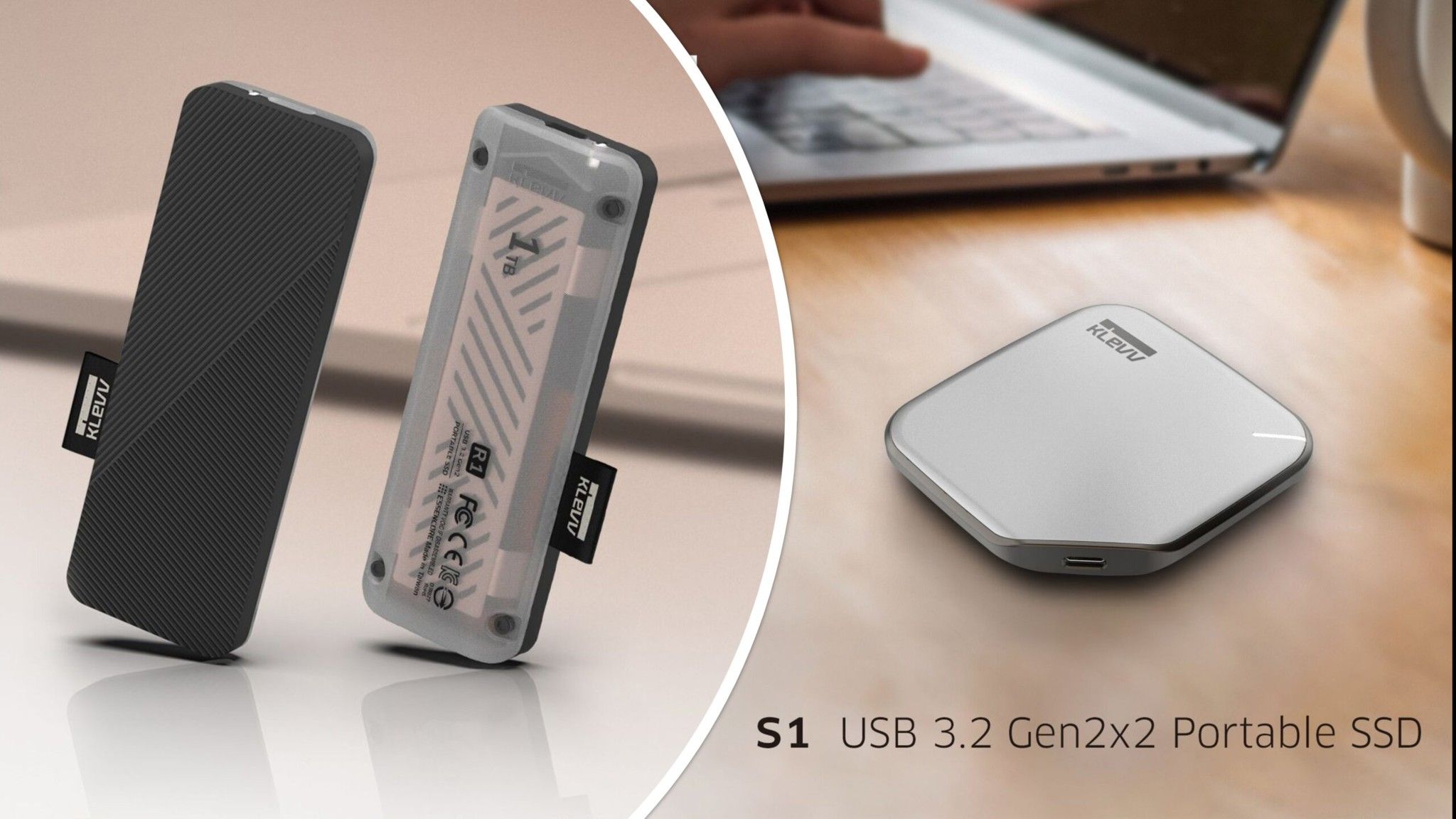 KLEVV ra mắt 2 SSD siêu di động S1 và R1 được trang bị tản nhiệt đồng và tốc độ đọc/ghi tới 2000MB/s