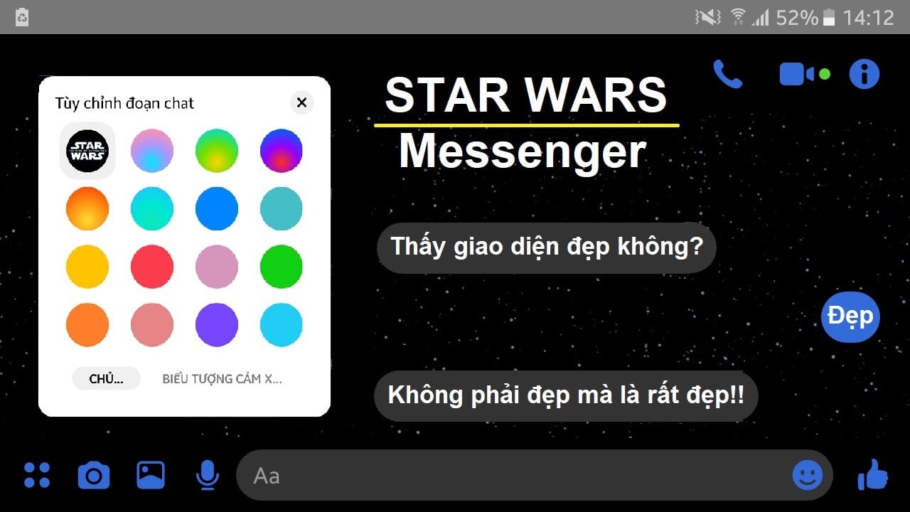 Hướng dẫn cách đổi giao diện chủ đề Star Wars siêu đẹp cho Messenger