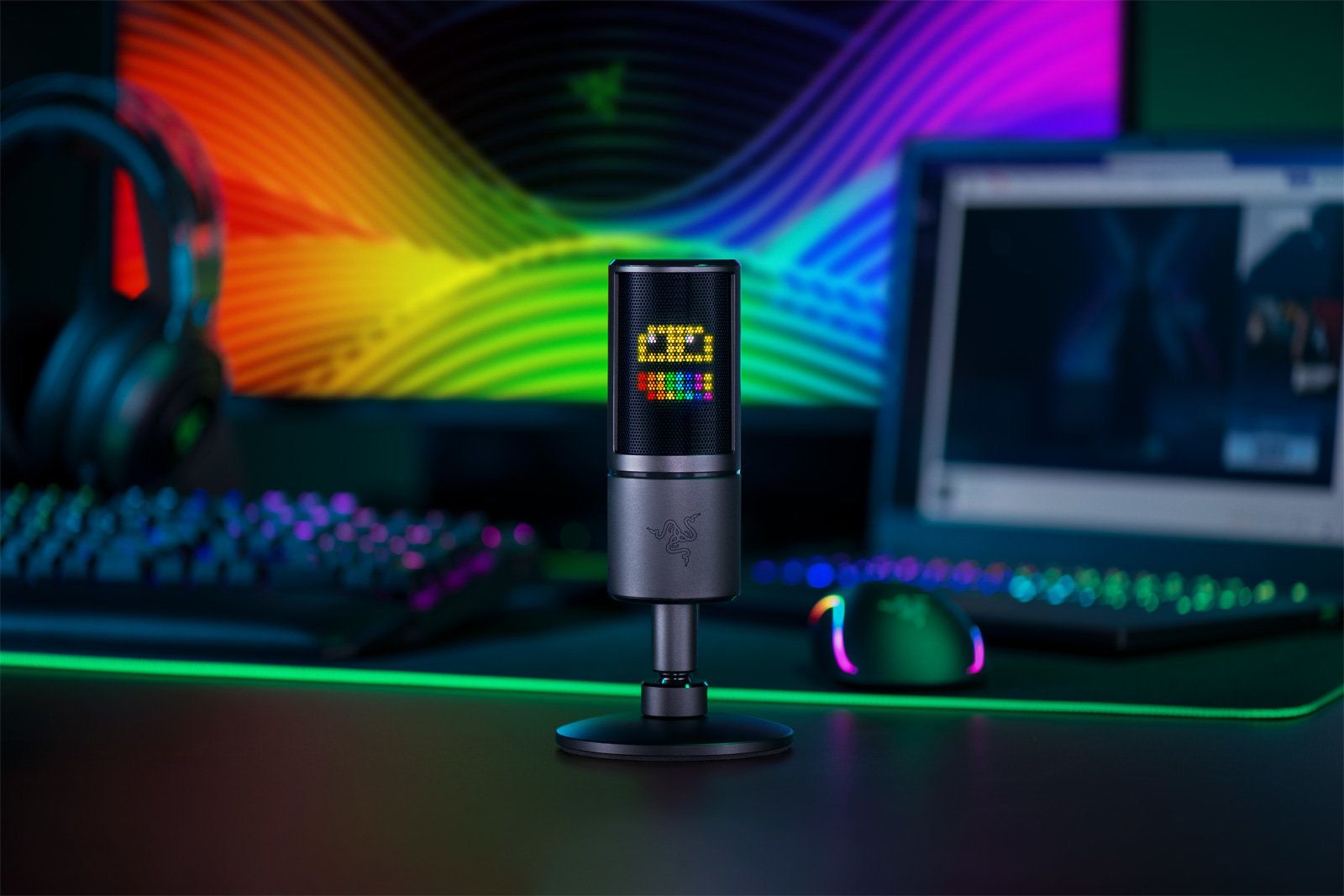 Microphone của Razer được tích hợp màn hình LED vào bên trong