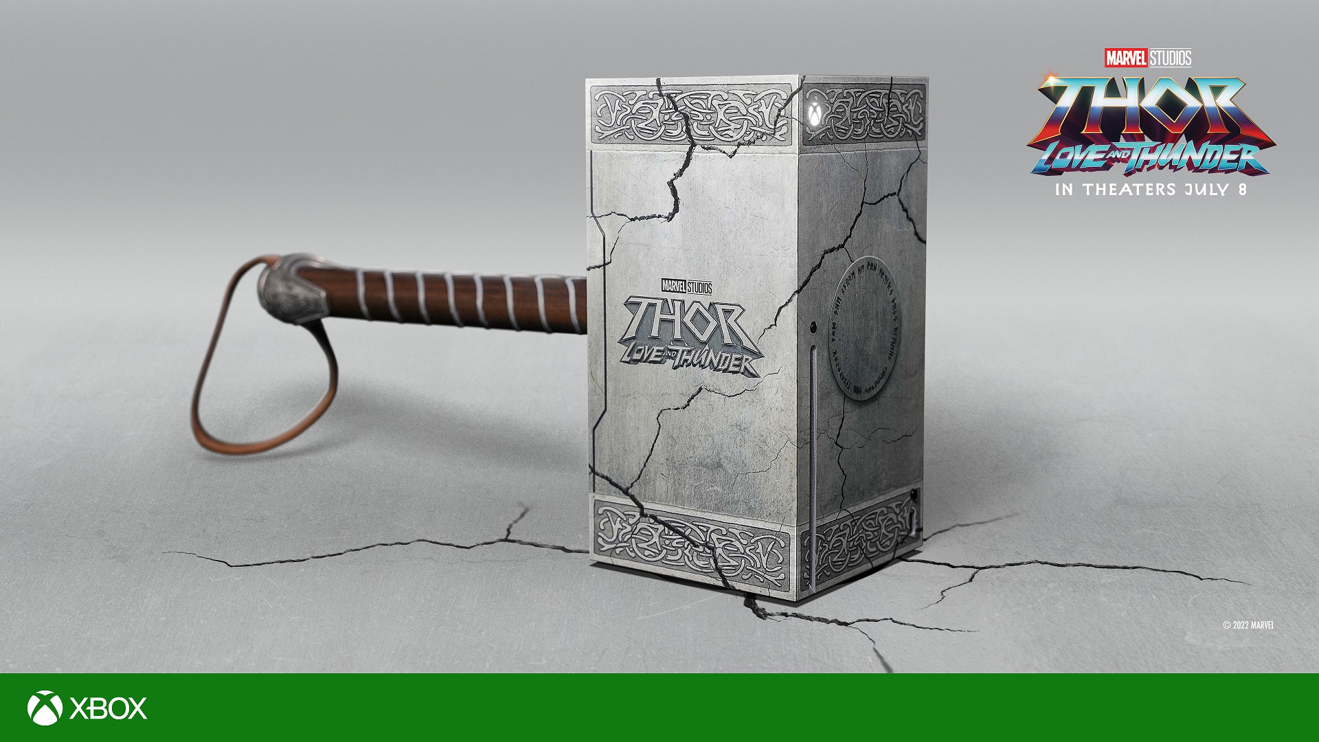 Microsoft hé lộ Xbox Series X phiên bản búa thần Mjolnir mừng Thor: Love and Thunder ra rạp