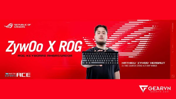 ASUS ra mắt chiếc bàn phím ROG kết hợp cùng ZywOo