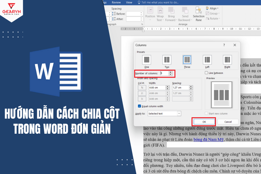 Hướng dẫn cách chia cột trong Word đơn giản