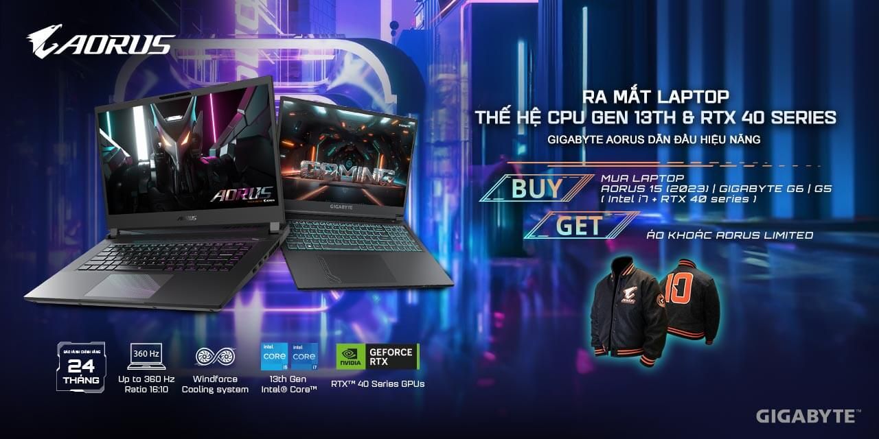 MUA AORUS/GIGABYTE LAPTOP 2023 - NHẬN NGAY QUÀ CỰC HOT