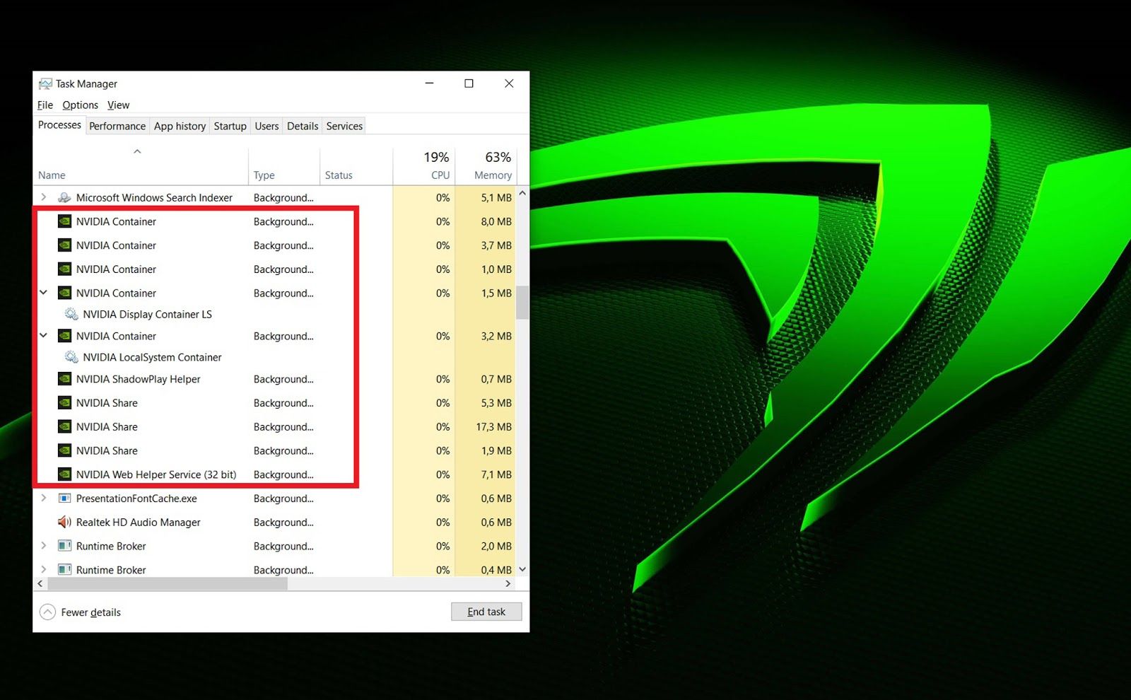 Những ứng dụng chạy ngầm của NVIDIA là gì mà tại sao chúng lại tràn ngập trong Task Manager?
