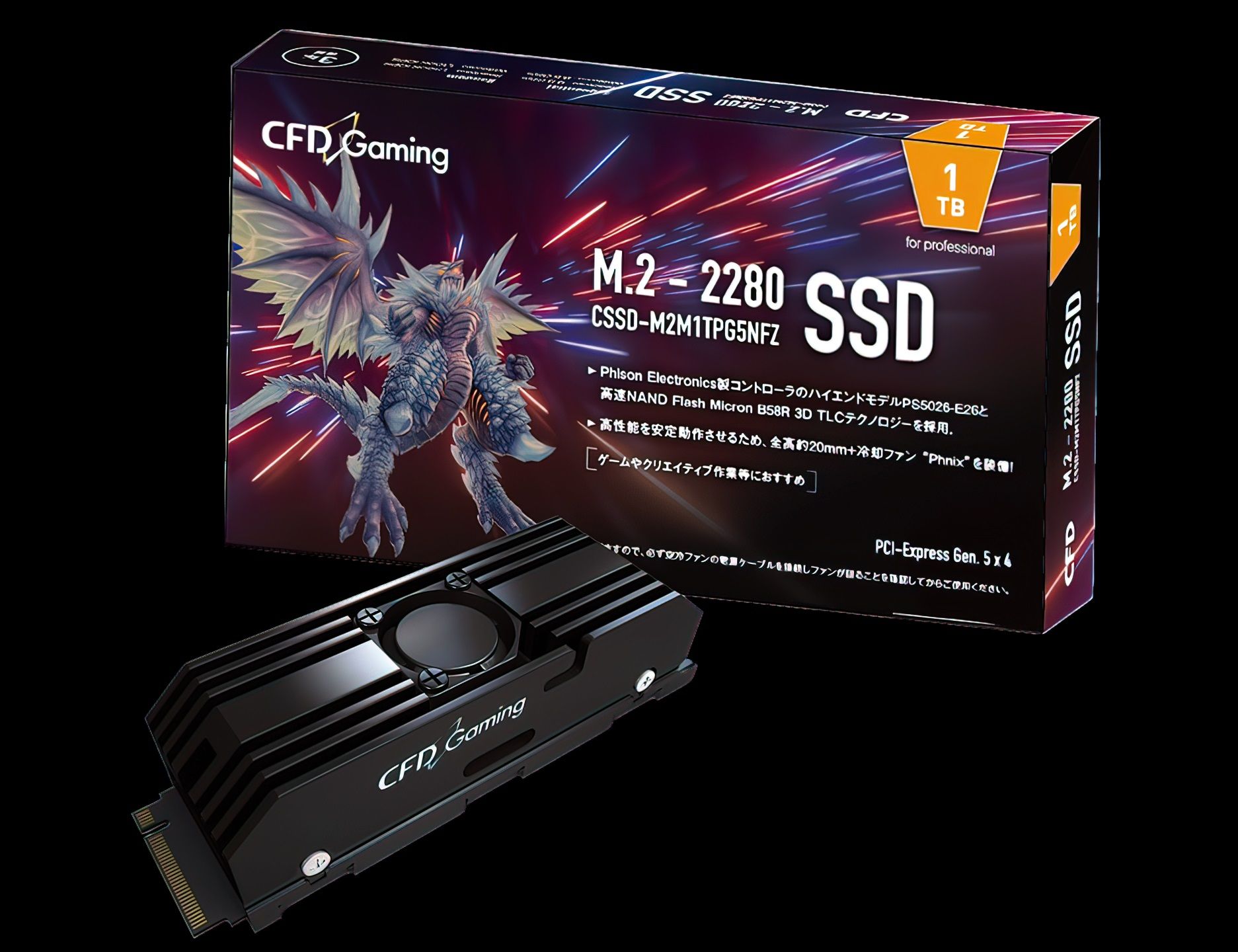 Hãng Nhật CFD Gaming ra mắt SSD PCIe Gen 5 với ngoại hình siêu chất và giá... siêu chát, 1TB tới 400 đô