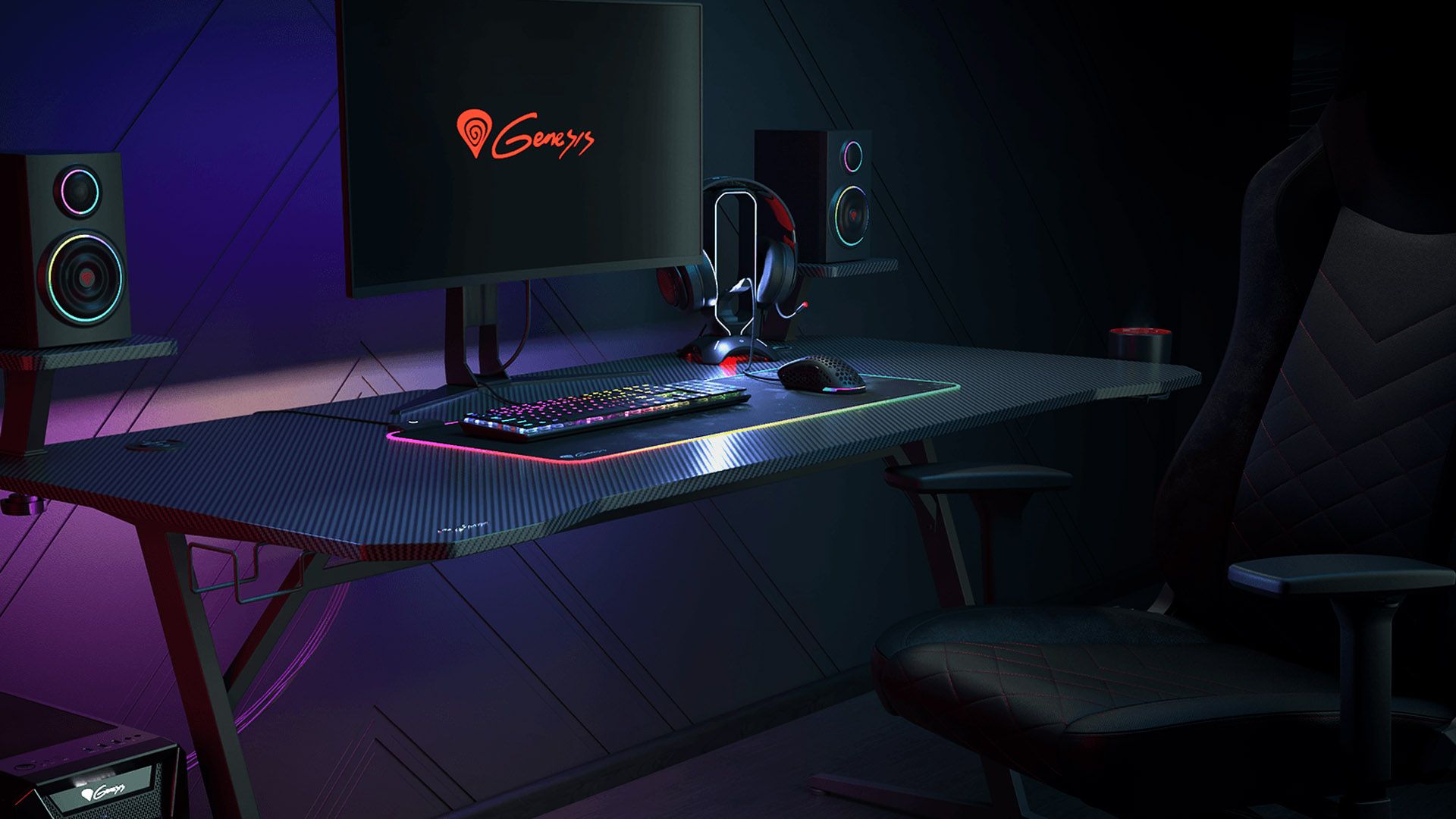 Genesis công bố bàn gaming RGB xịn sò, có cả cổng USB và đế sạc không dây, giá 