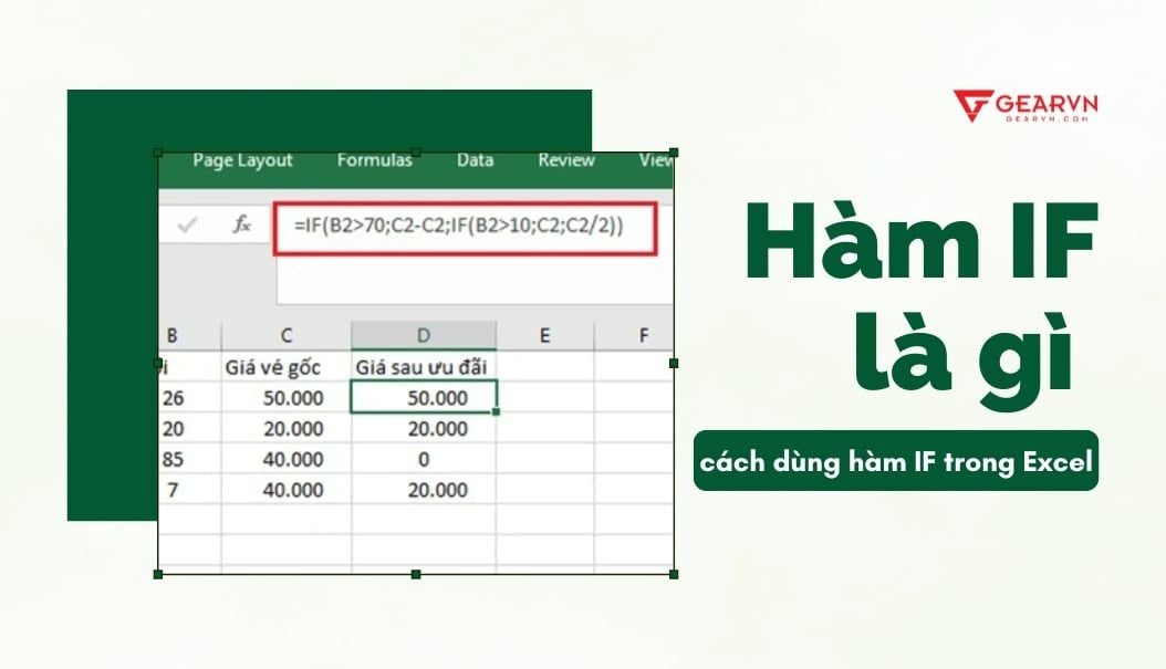 Hàm IF là gì và cách dùng hàm IF trong Excel