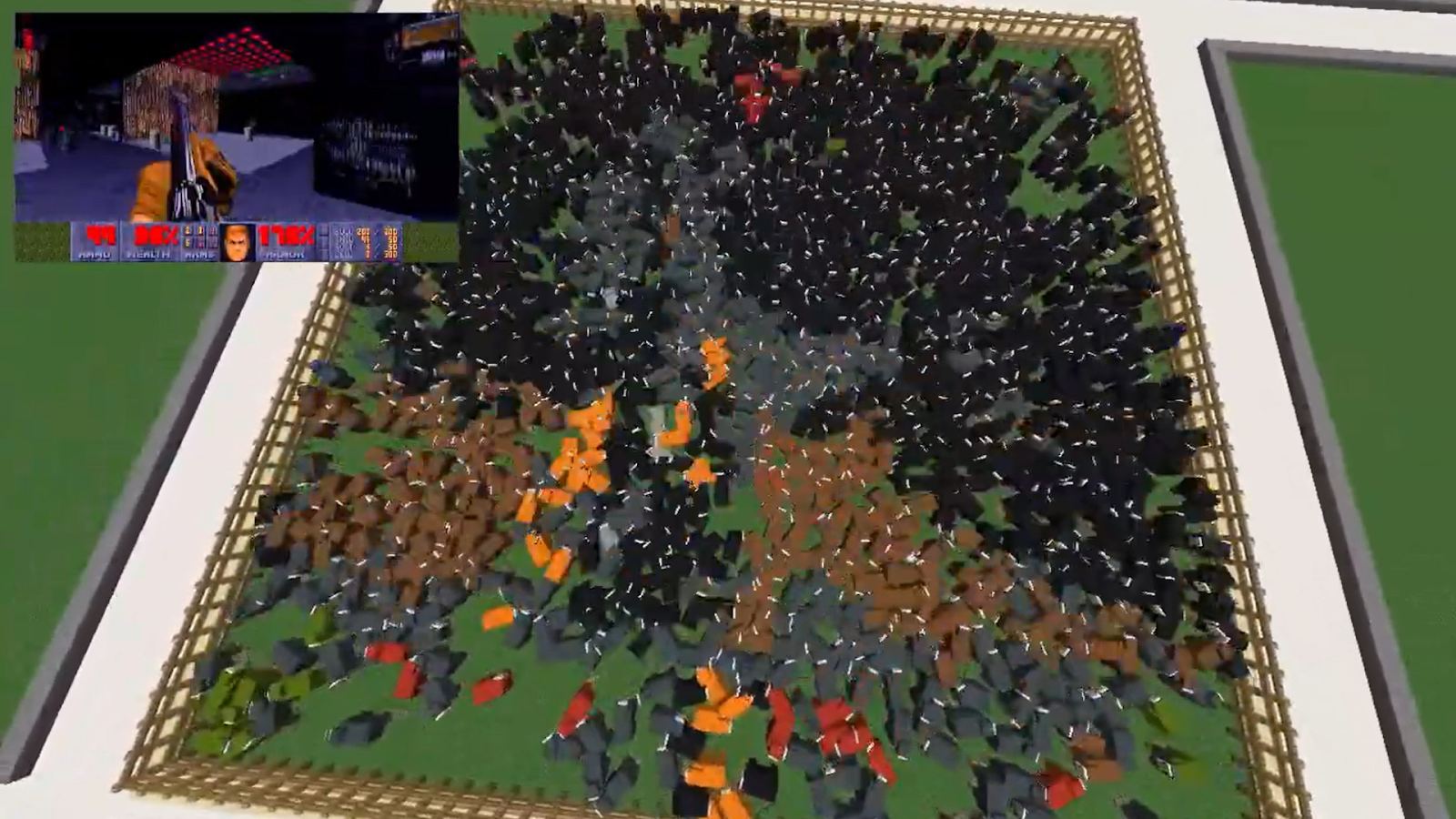 Xuất hiện modder Minecraft bắn Doom bằng… “màn hình” cừu 16 màu