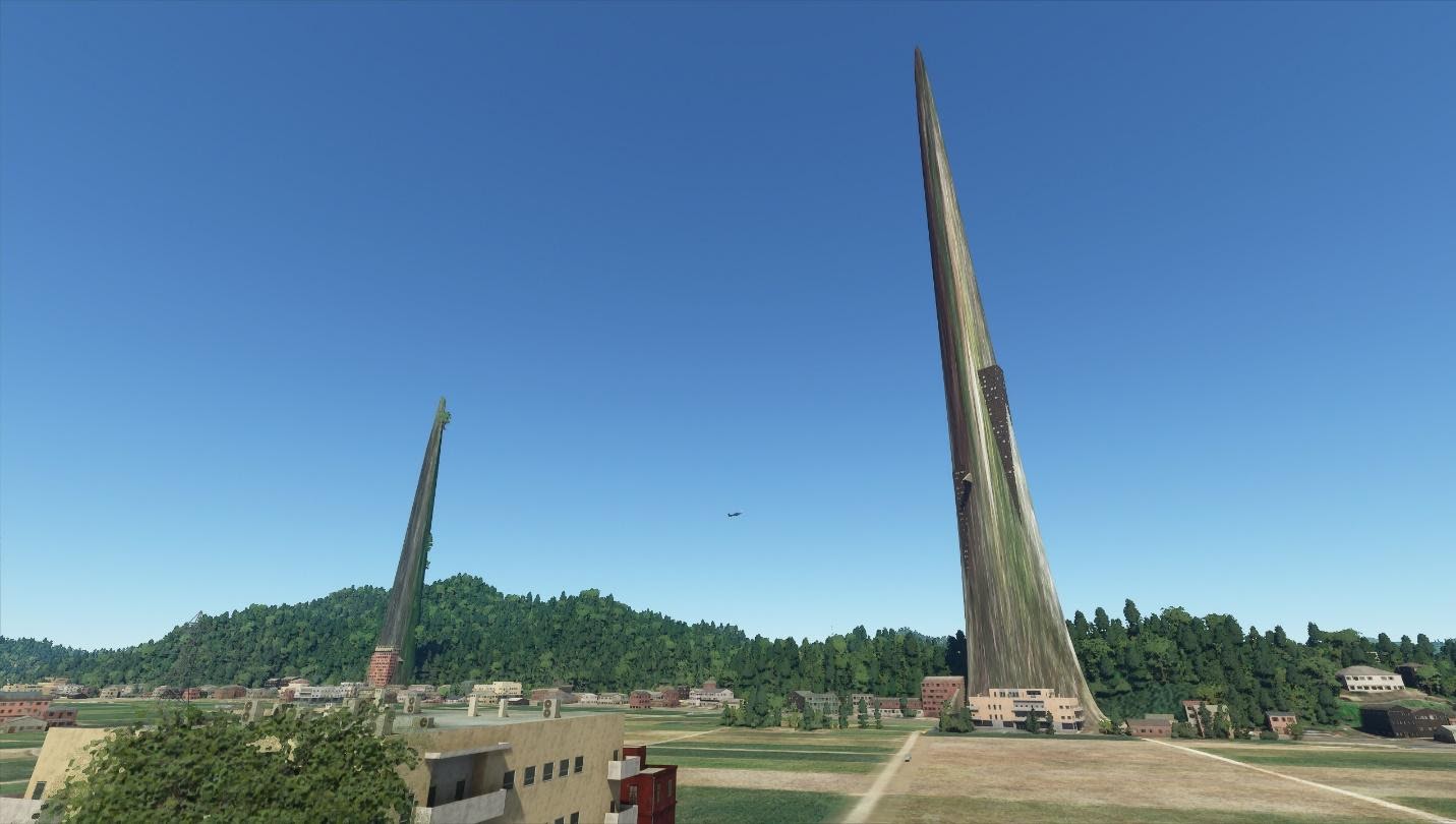 Xuất hiện thêm 2 cọc chông khổng lồ xé toạc bầu trời Nhật Bản trong game “2 triệu GB” Flight Simulator