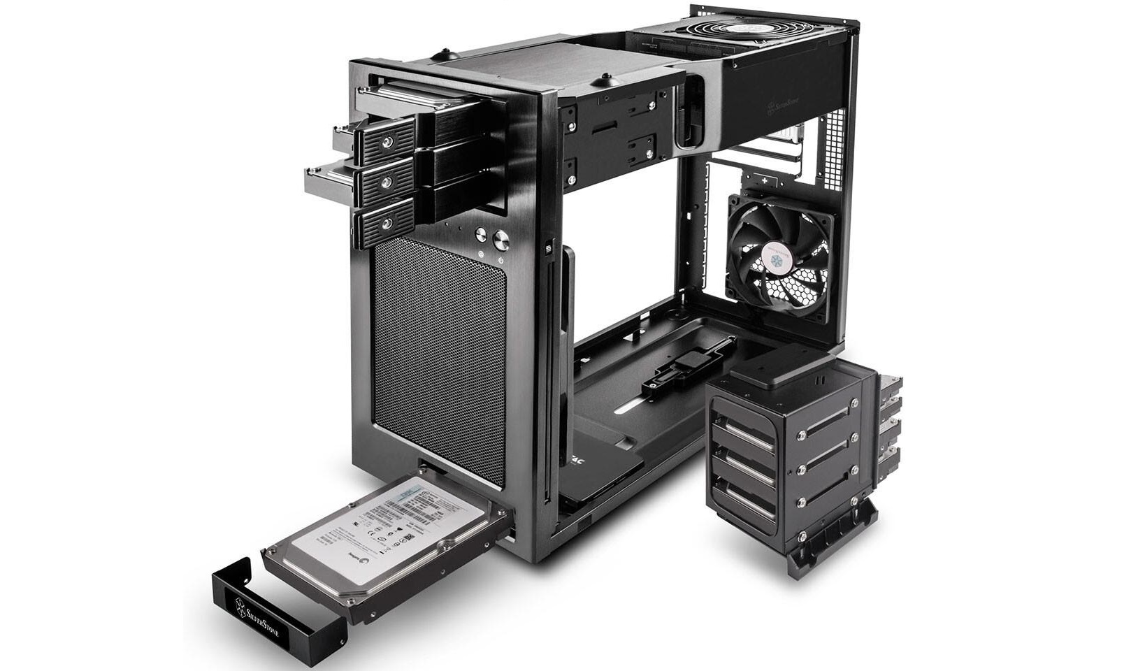 SilverStone giới thiệu thùng máy CS330 gắn được 8 ổ HDD, thiết kế khay bo mạch chủ úp ngược kiểu BTX