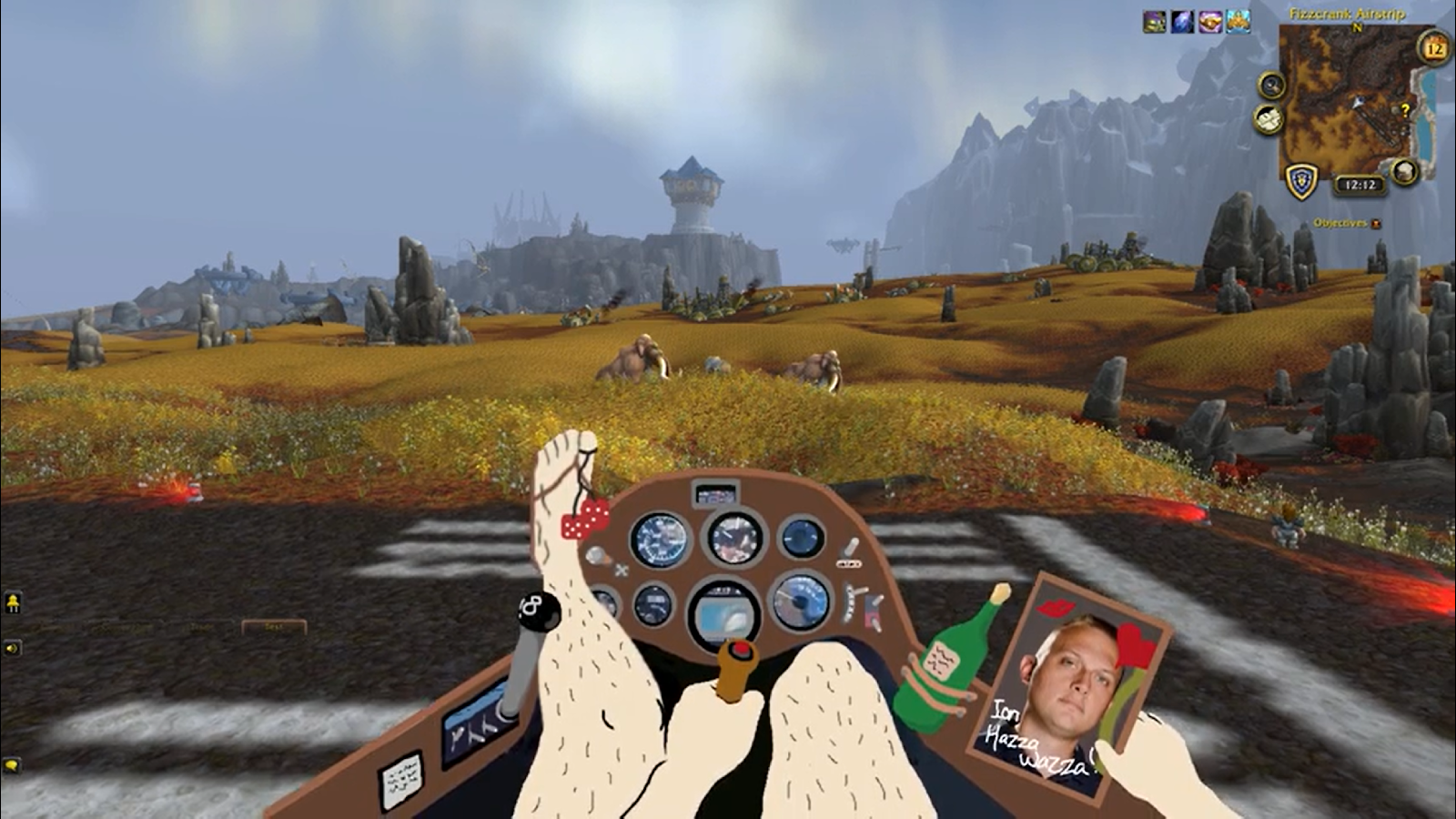 Vì quá nghèo nên một game thủ đã biến huyền thoại Warcraft thành trò… mô phỏng lái máy bay