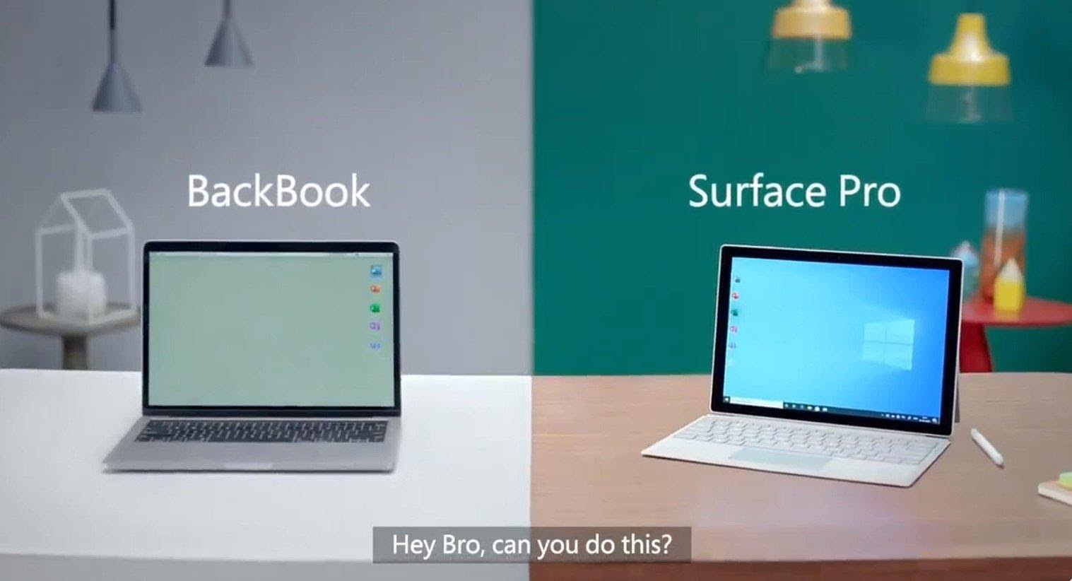 Học theo Intel, tới lượt Microsoft tung quảng cáo Surface Pro đá đểu Apple “BackBook”