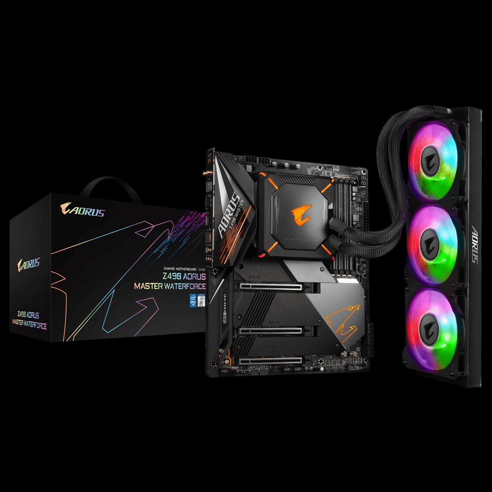 Gigabyte ra mắt bo mạch chủ Z490 Aorus Master Waterforce gắn monoblock tích hợp AIO 360mm cực ngầu