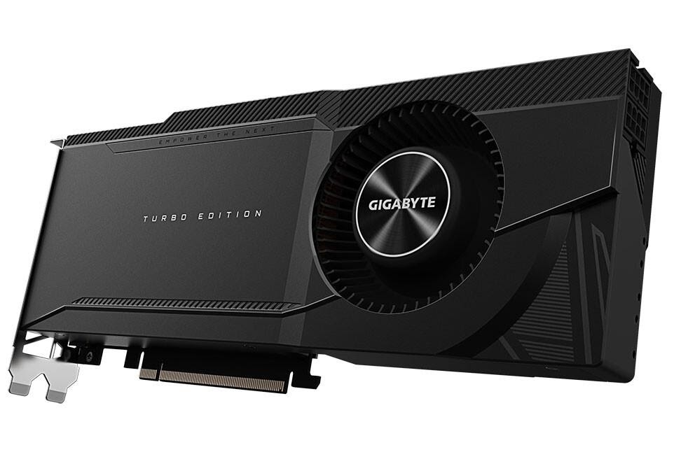 GIGABYTE hé lộ RTX 3090 TURBO siêu ngắn, dùng tản nhiệt lồng sốc làm mát GPU… 350 W