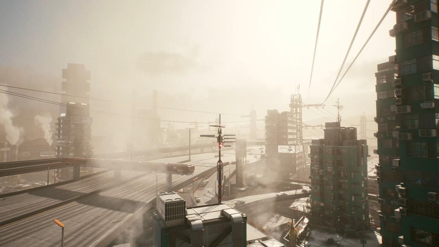 Modder biến trời xanh nắng vàng trong Cyberpunk 2077 thành… “mây mù giăng lối” cho đúng chủ đề