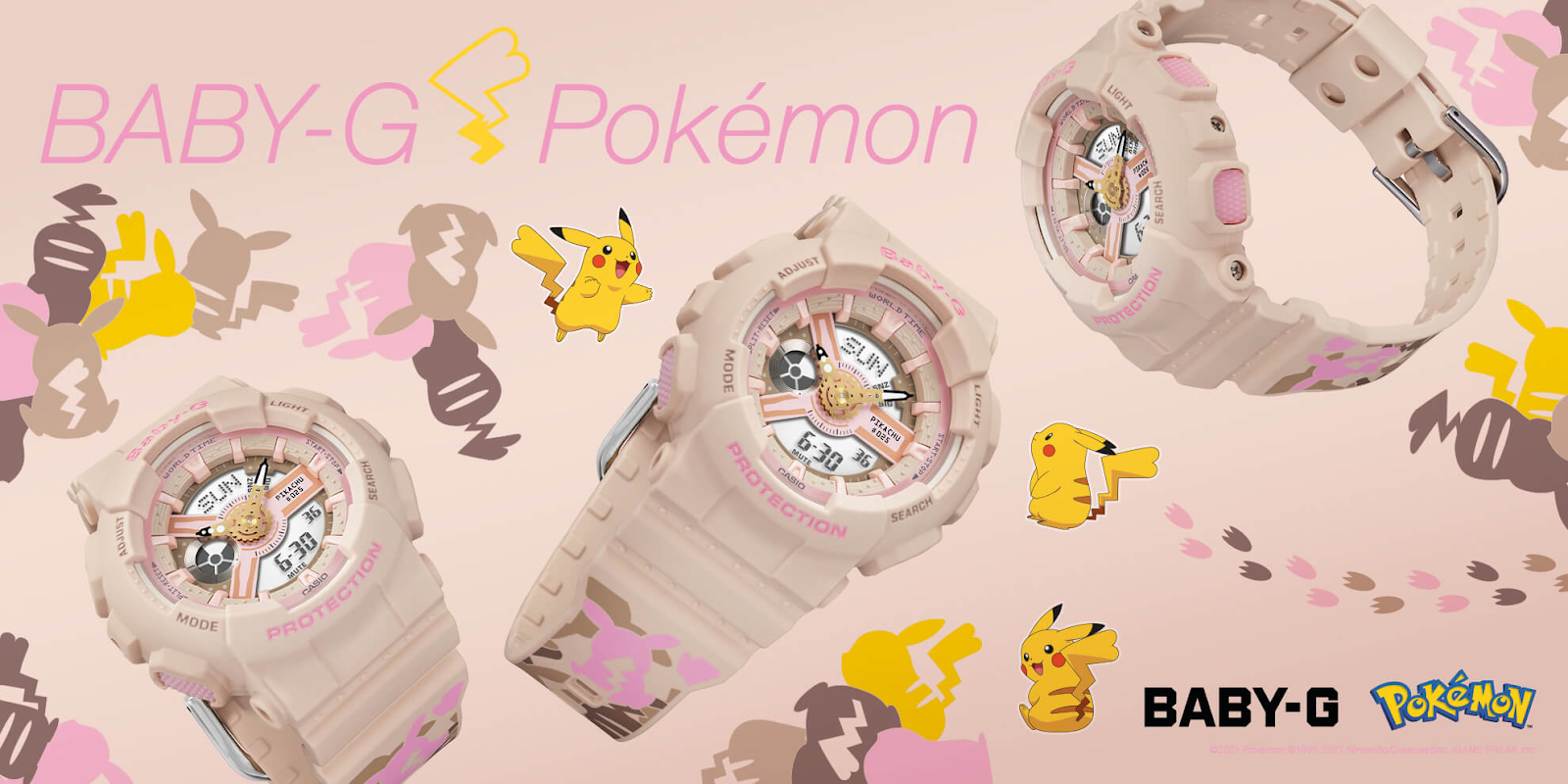 Xuất hiện đồng hồ Casio Baby-G Pikachu hồng cá tính cực dễ thương kèm quả cầu Pokéball chất lừ