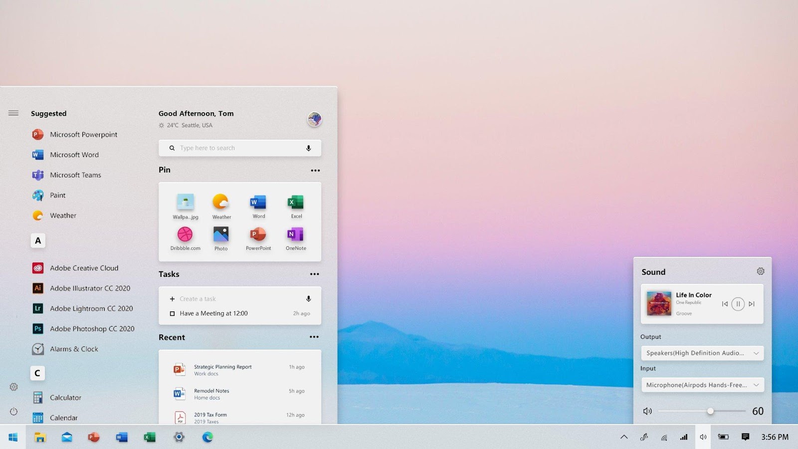 Xuất hiện ý tuởng giao diện Acrylic cực đẹp cho Windows 10