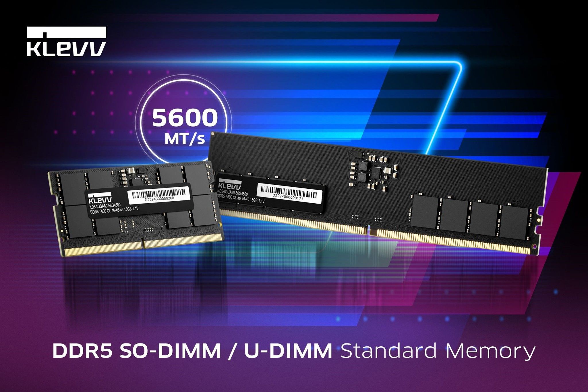 KLEVV ra mắt RAM DDR5-5600 tiêu chuẩn dành cho desktop và laptop