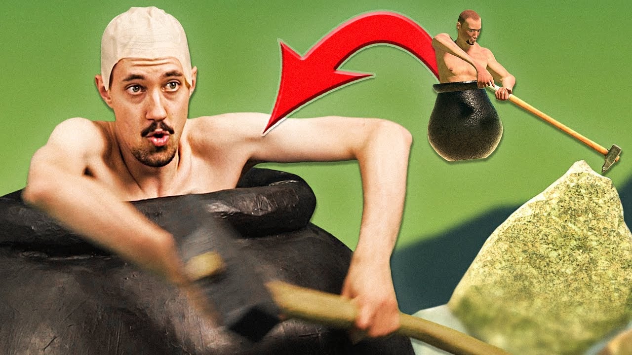 Xuất hiện streamer cầm búa rồi ngồi vào cái nồi để “nhập vai” chơi Getting Over It y chang trong game