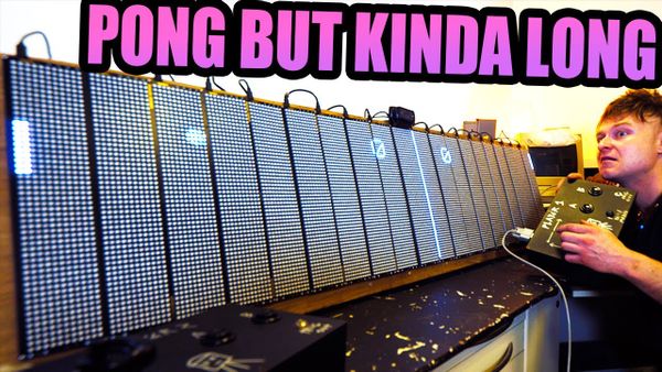 Cũng là Pong, nhưng YouTuber này lại chơi trên 20 cái màn hình ma trận LED dài thòng