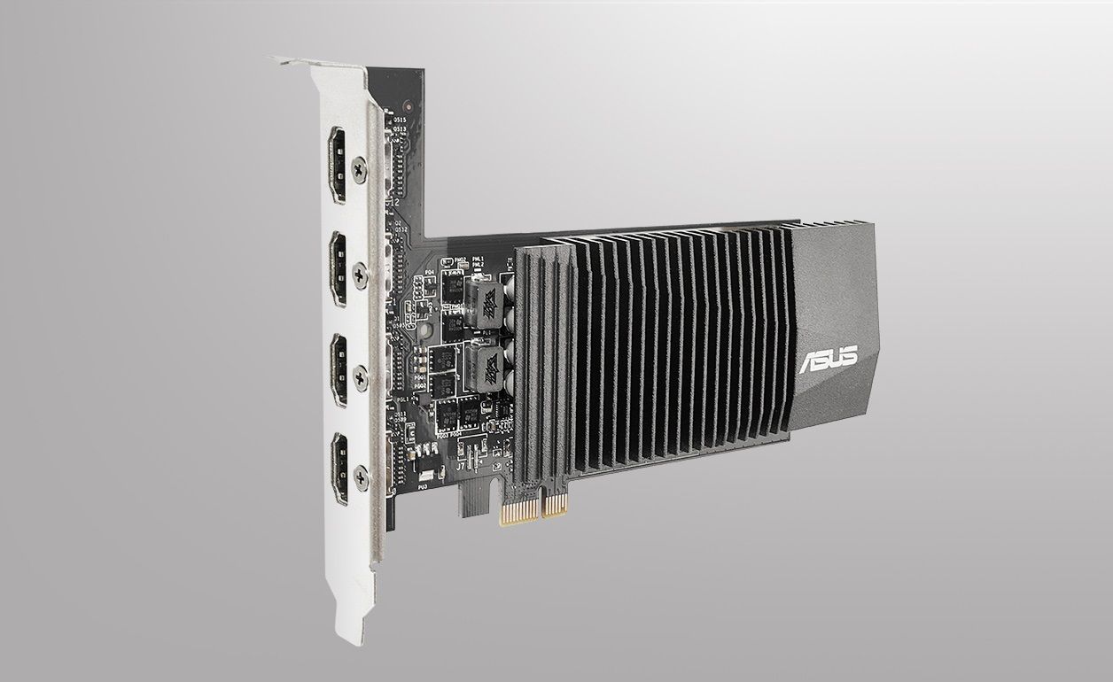 Asus bất ngờ “remaster” card GeForce GT 710 với thiết kế tản hiện đại và 4 cổng HDMI