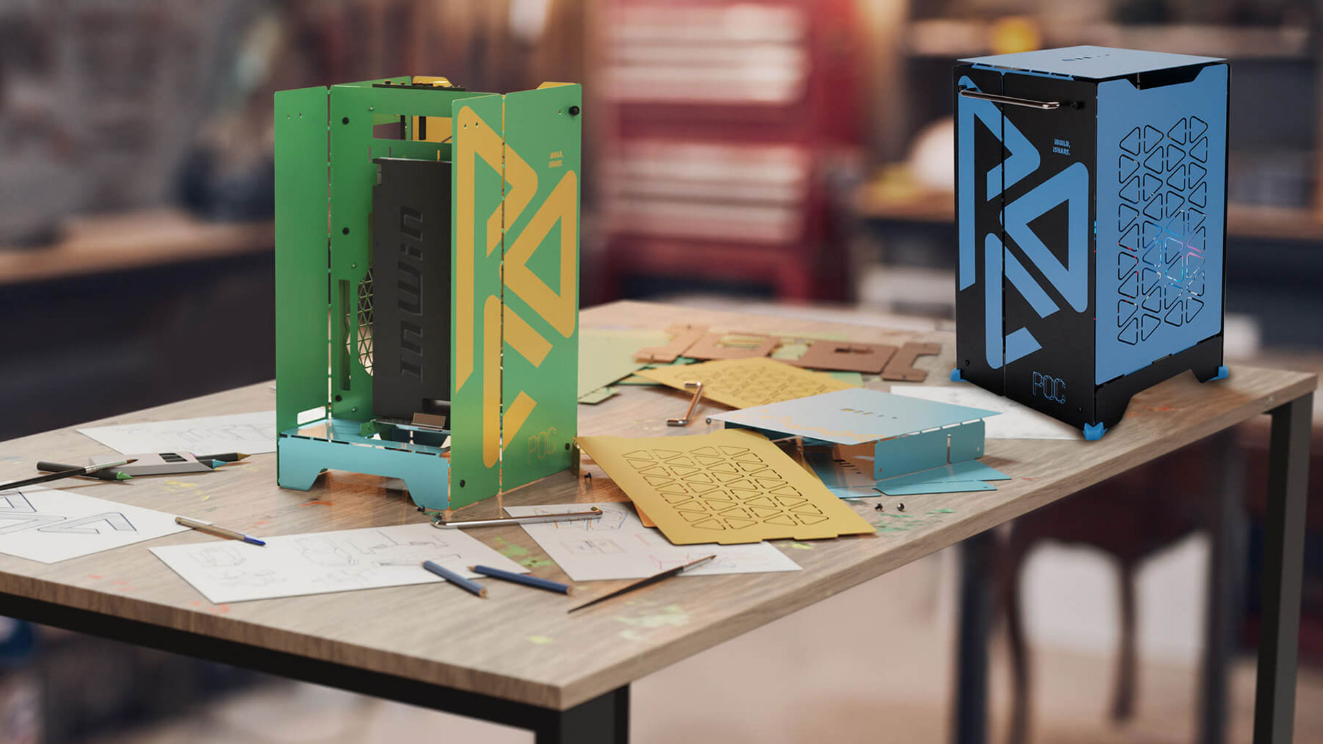Xuất hiện case InWin POC dẹp lép như con tép, muốn xài phải gấp như origami