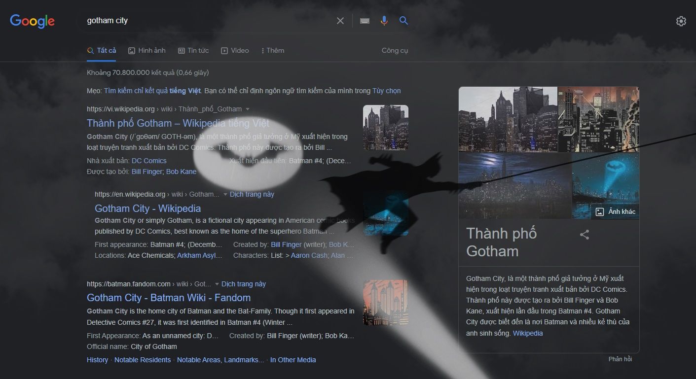 Hướng dẫn triệu hồi Batman trên Chrome, giữ cho “thành phố Google ...