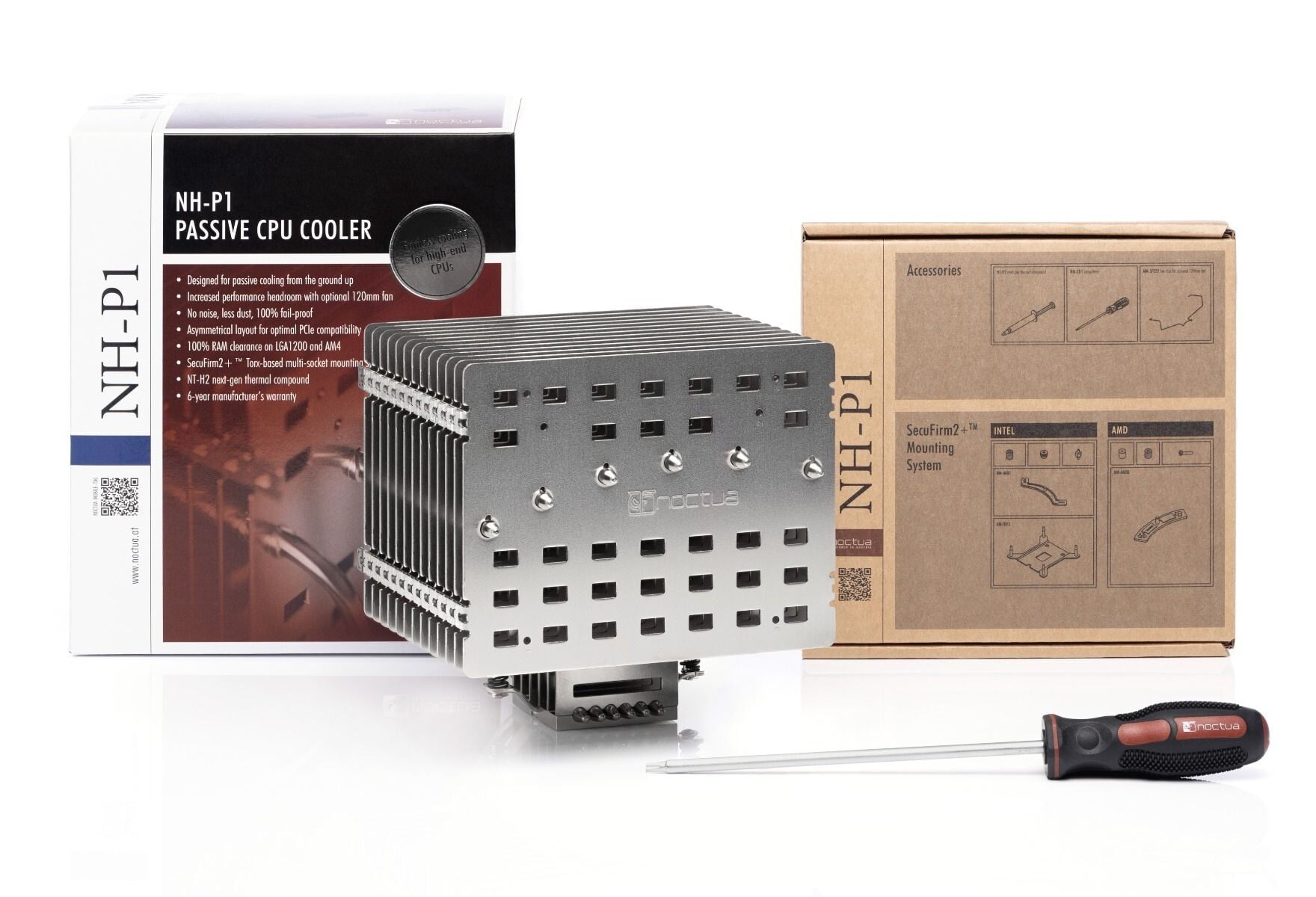 Noctua trình làng tản nhiệt thụ động NH-P1 cho những dàn PC không tiếng ồn, gắn được quạt siêu êm để "tăng cường công lực"