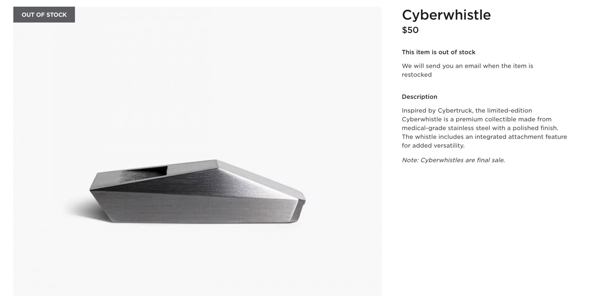 Thế giới chưa hết xôn xao giẻ Apple, Tesla ra mắt còi Cyberwhistle 50 đô