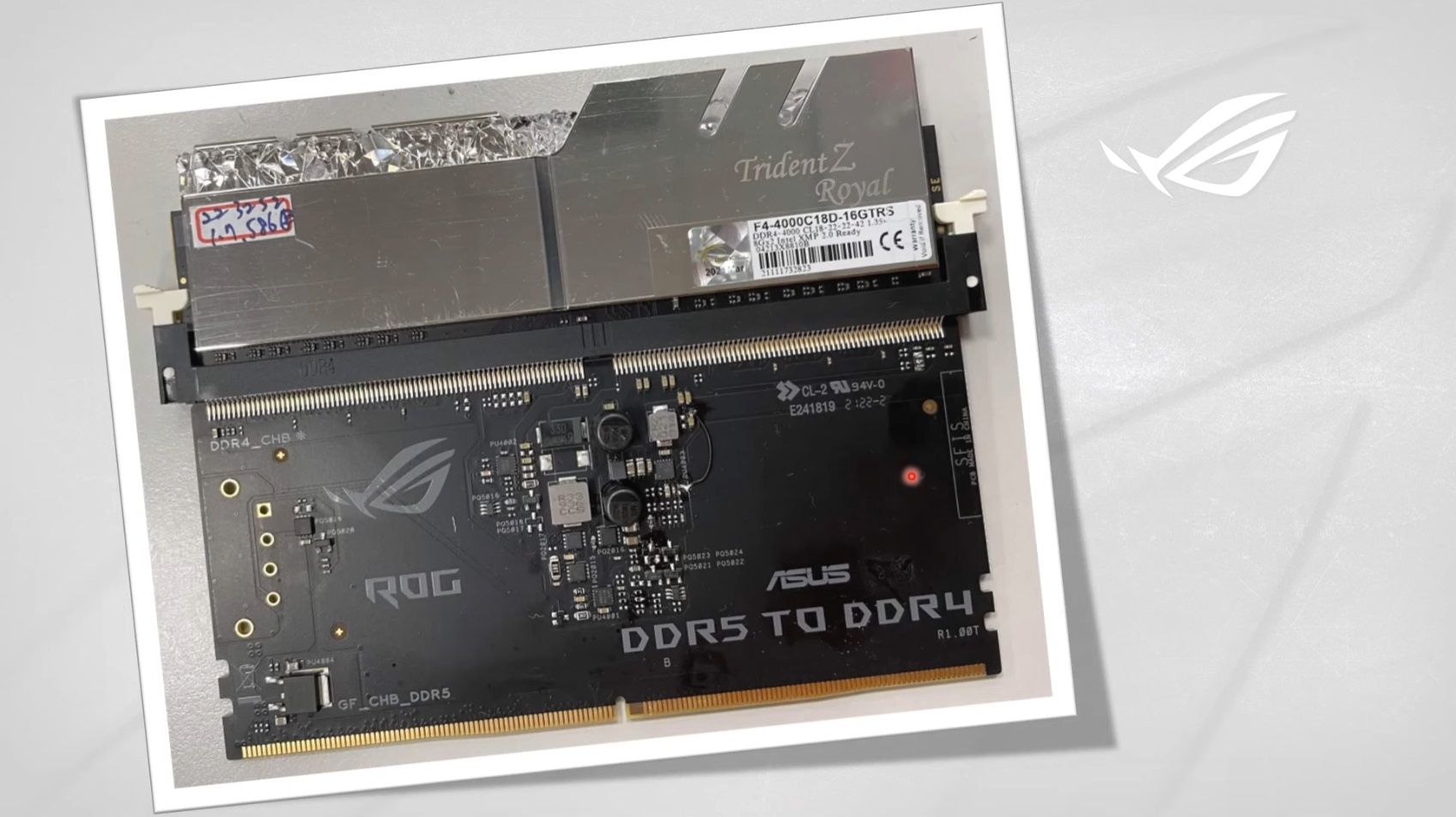 Bất ngờ phát hiện card chuyển đổi ASUS ROG DDR5 sang DDR4