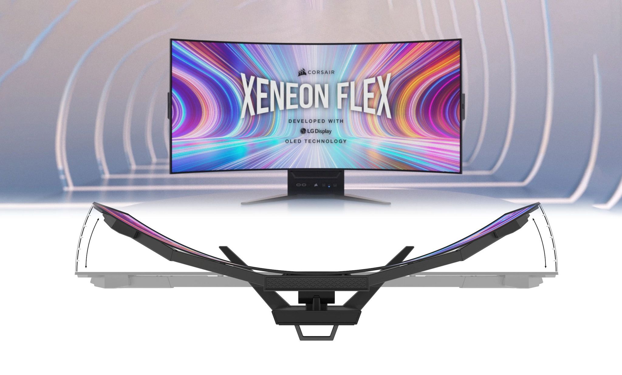 Corsair Xeneon Flex - Màn hình đầu tiên cho phép bẻ cong tấm nền sẽ có giá 1999 đô