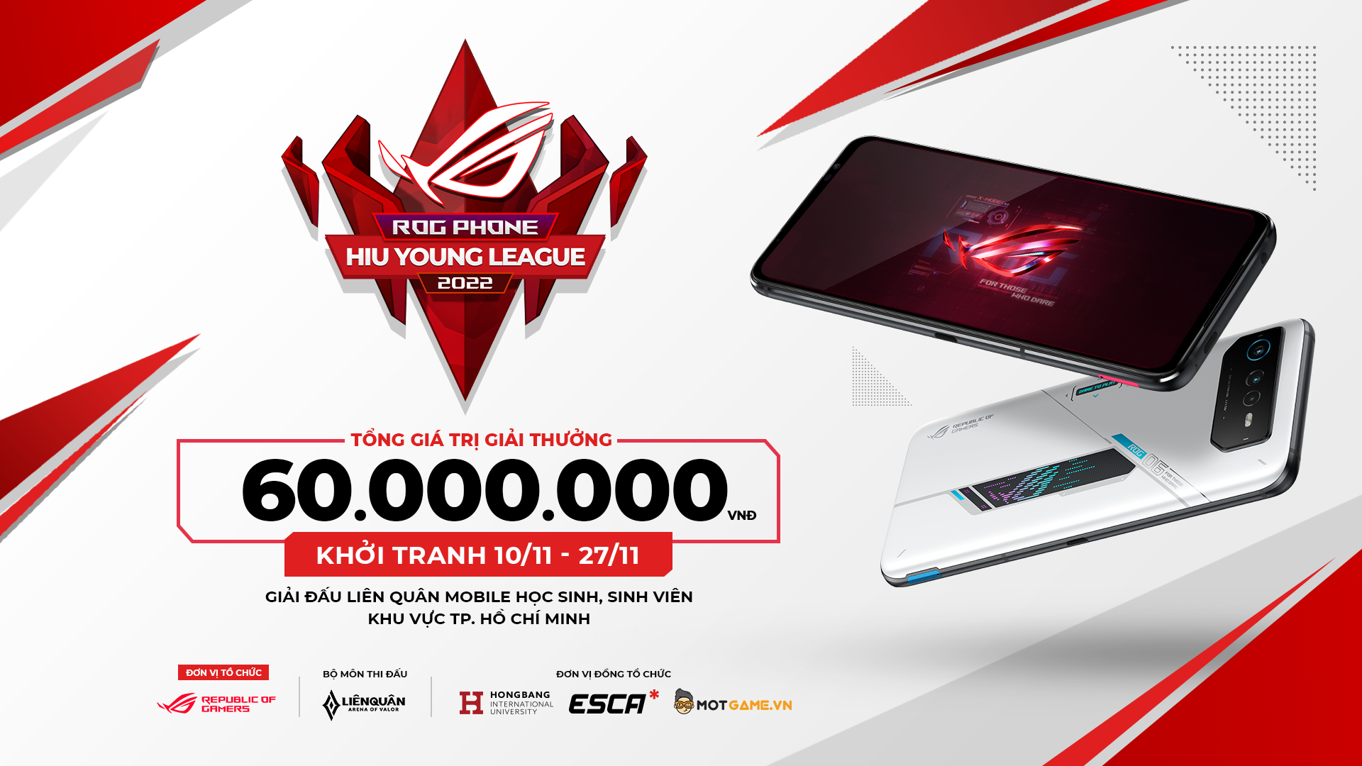 Khởi tranh giải đấu ROG PHONE HIU YOUNG LEAGUE 2022 với bộ môn Liên Quân Mobile