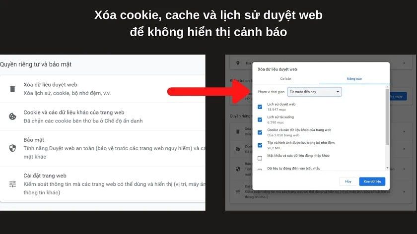 kết nối của bạn không phải là kết nối riêng tư