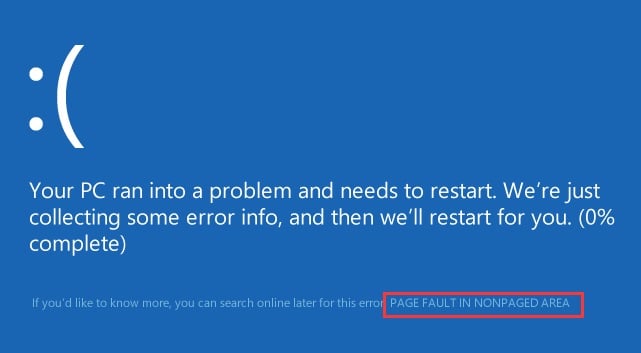 Hướng dẫn sửa lỗi màn hình xanh “PAGE FAULT IN NONPAGED AREA” trên Windows 10