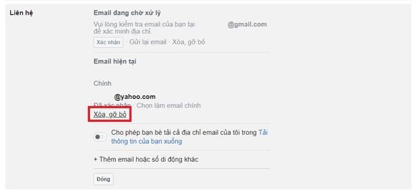 Hướng dẫn thay đổi email đăng nhập chính và xóa các tài khoản email không còn sử dụng nữa trên Facebook