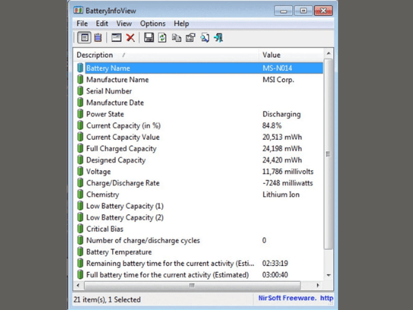 kiểm tra pin laptop